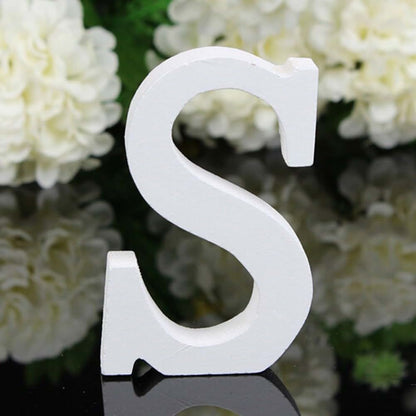 Totoo Decorative Wood Letter S - White Wooden Alphabet Wall Letter for Home Decor DIY Baby Name Party