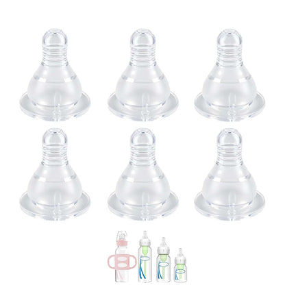 Honeykin Replacement Nipples Compatible with Dr. Brown's Narrow Baby Bottles, Soft Silicone Baby Bottle Nipples, Level
