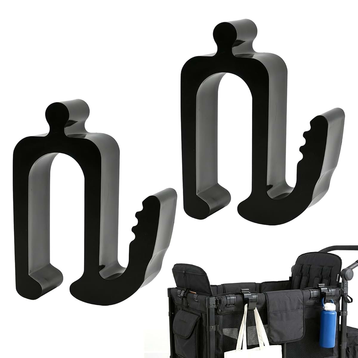 BOQXVELR 2‑Pack Heavy‑Duty Wagon Side Hooks for Wonderfold Wagon W4 & W2