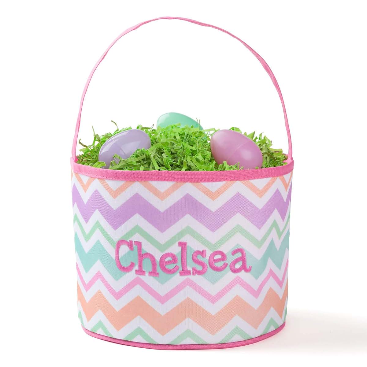 Personalized Planet Chevron Bucket Bag With Custom Name