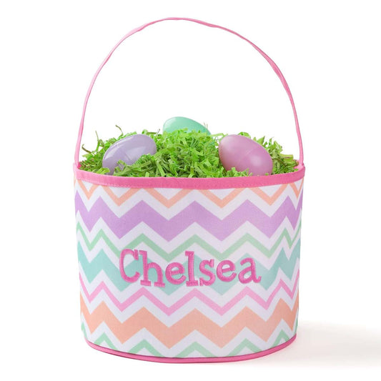 Personalized Planet Chevron Bucket Bag With Custom Name