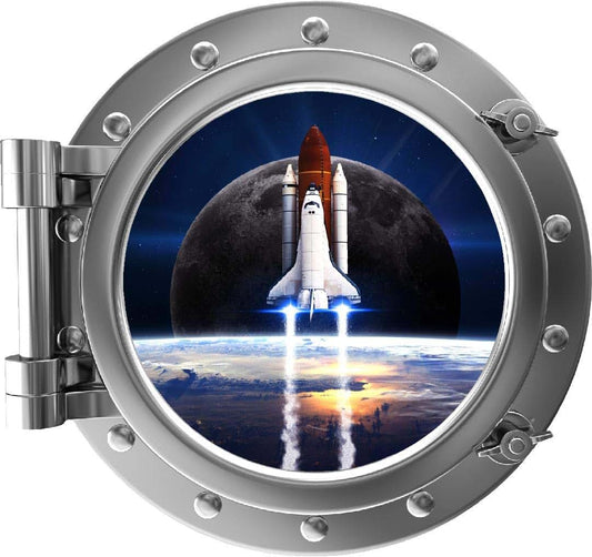 Stickit Graphix Space Shuttle Porthole Wall Decal 12 Inch Round