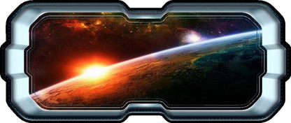 Stickit Graphix SpaceScape Planet Sunrise 3D Wall Decal Removable Fabric Vinyl 20x48