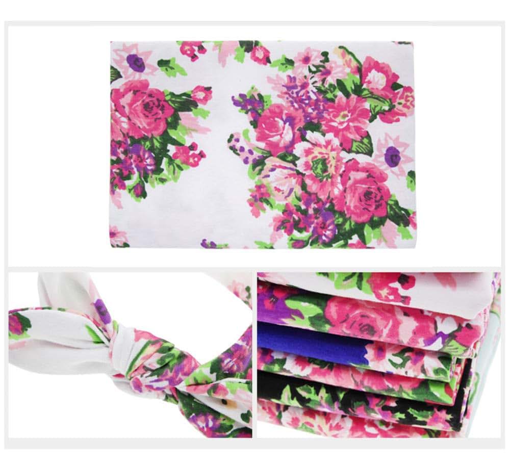 FasterS Infant Floral Swaddle Wrap With Headbands Value Set (photo 4)