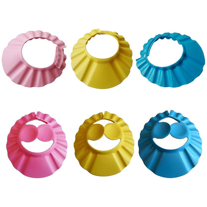 Adjustable Kids Shower Cap with Ear and Eye Protection, EVA Material, 4 Snap Buttons