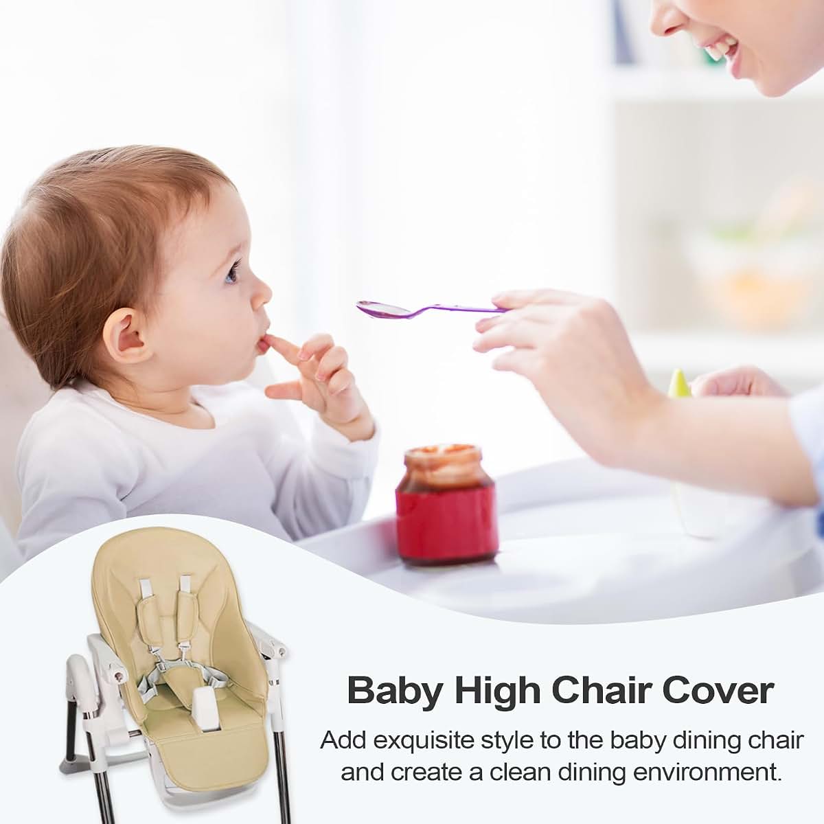 SHZONS Soft Artificial Leather High Chair Cushion Cover (photo 2)