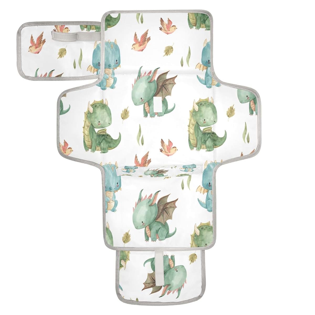 Kigai Portable Diaper Changing Pad With Built-In Pillow And Organizer Pockets