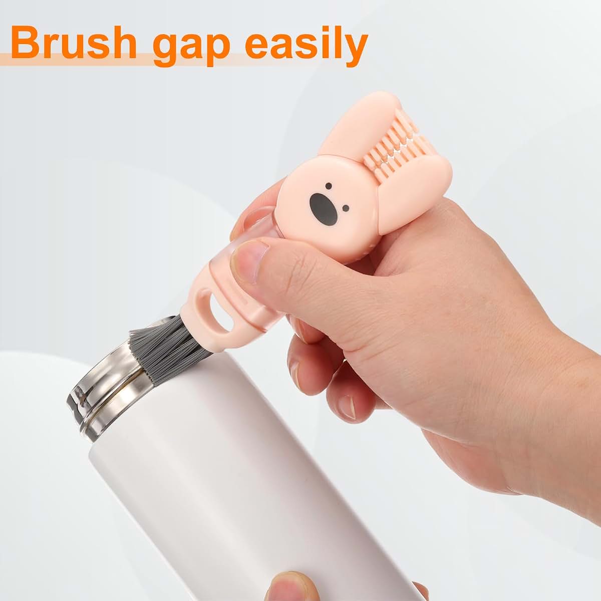 Uxcell 3-Pack Cup Lid Cleaning Brush with Rabbit Pattern, Pink