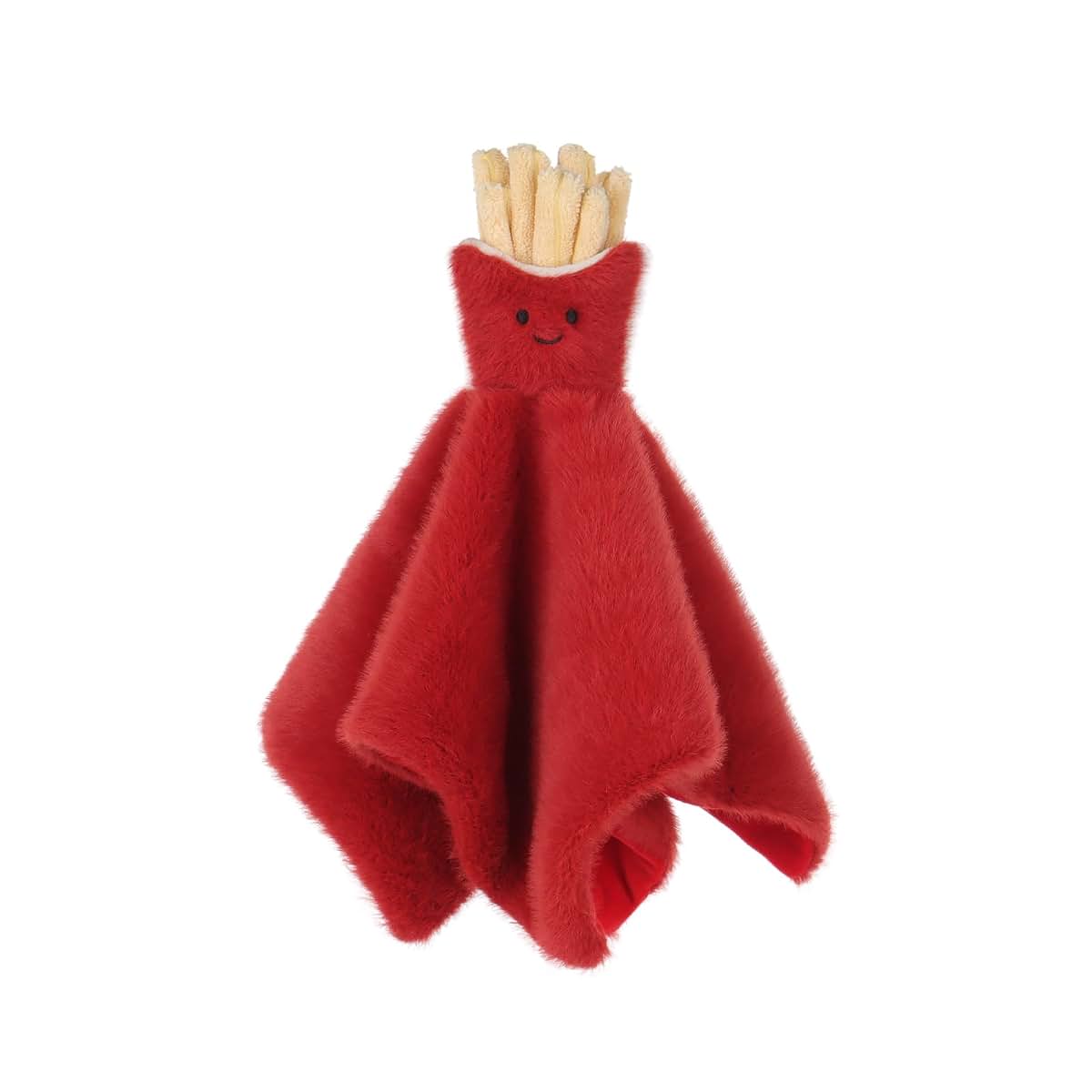Apricot Lamb French Fries Lovey Security Blanket for Babies, 14x14 Inches