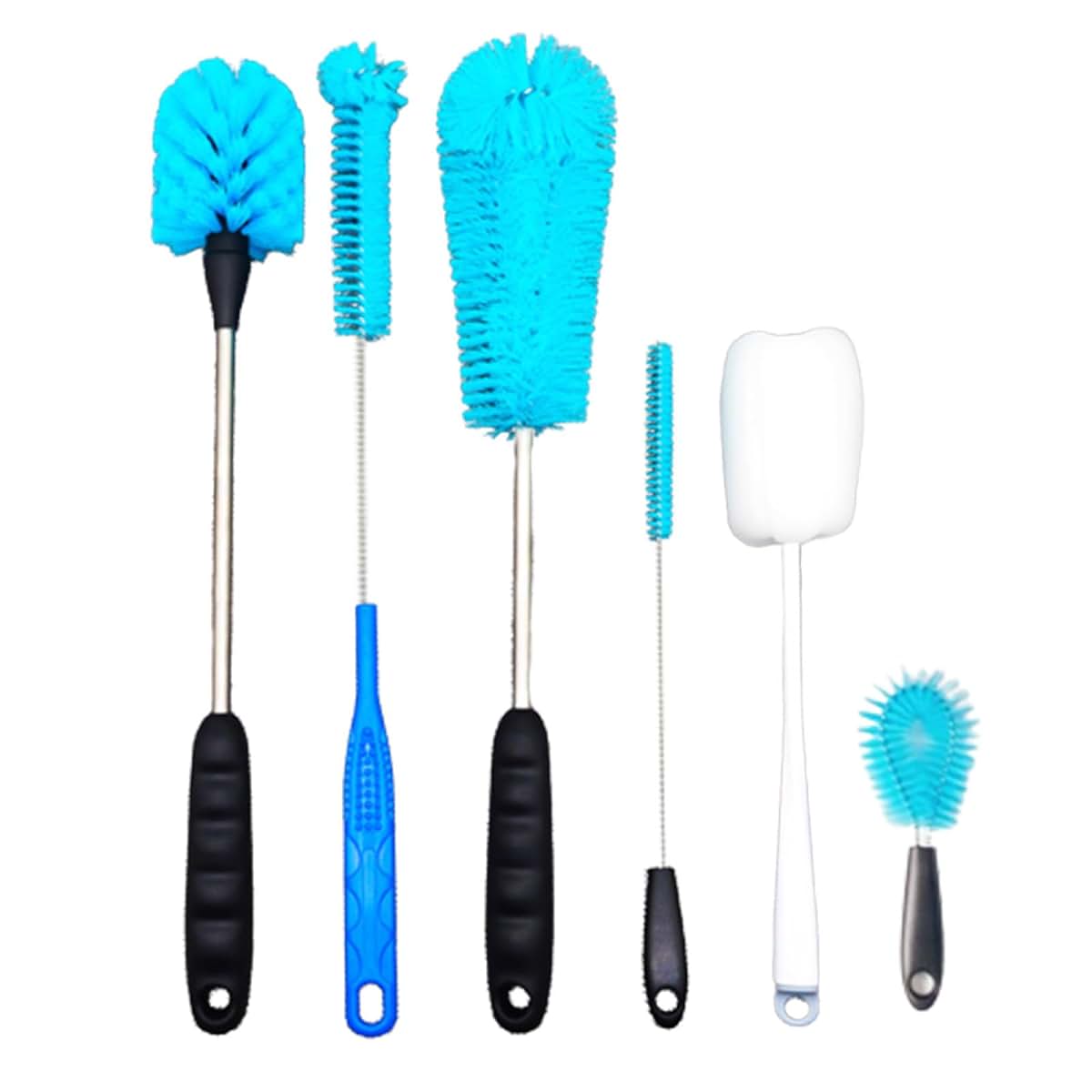 Aufmer 6-Piece Stainless Steel Long Handled Bottle Brush Set