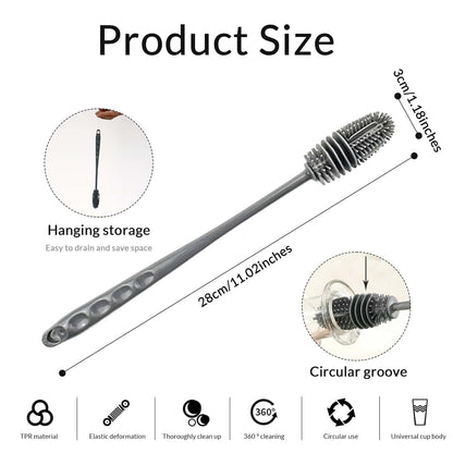Jeorywoet 11" Silicone Bottle Brush with Long Handle (photo 2)
