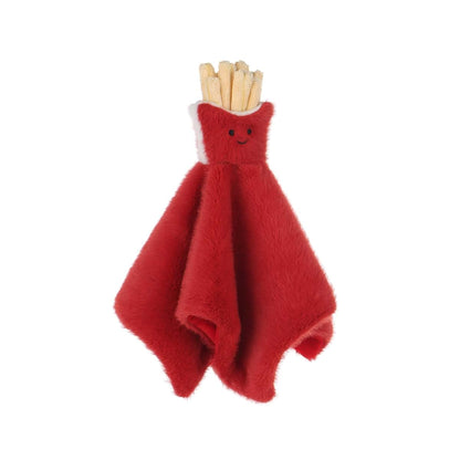 Apricot Lamb French Fries Lovey Security Blanket for Babies, 14x14 Inches