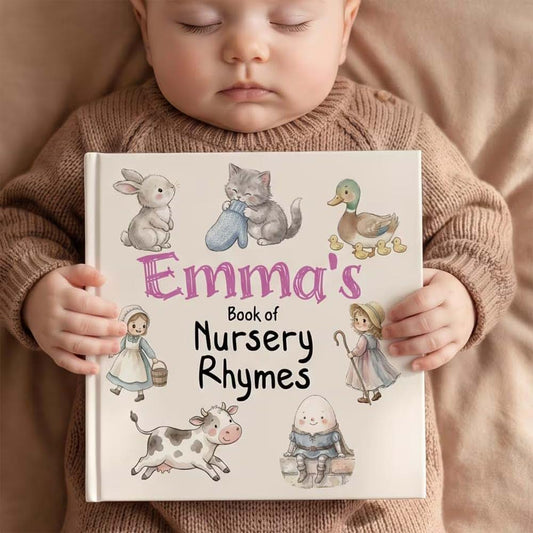 Noni Personalized Nursery Rhymes Book, Custom Baby Name Storybook, Baby Shower for Boy or Girl, First Birthday Keepsake