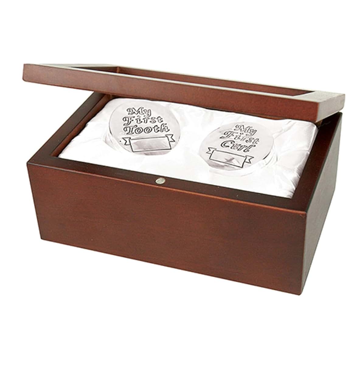 Stephan Baby Keepsake Rosewood First Tooth And First Curl Memory Set