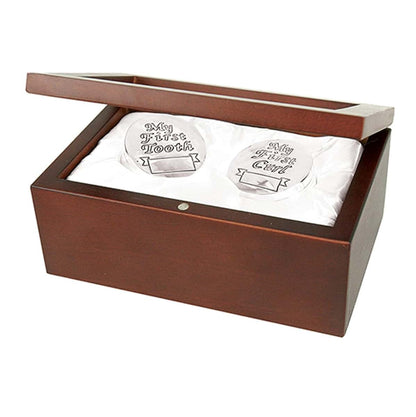 Stephan Baby Keepsake Rosewood First Tooth And First Curl Memory Set