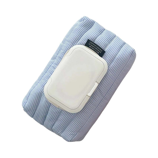RSHuiOUXX Quilted Stripe Polyester Wipes Sleeve With Snapped Lid