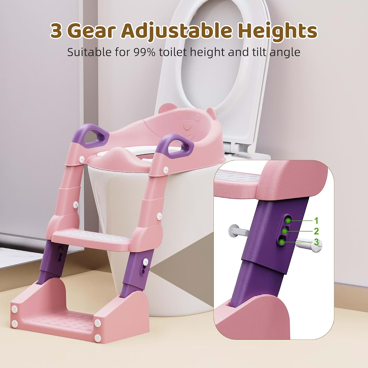BabyOneStop 3-In-1 Toddler Potty Training Seat With Step Stool Ladder