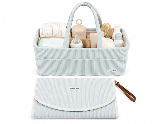 Snuggle Bean Diaper Caddy Organizer with Changing Pad Set