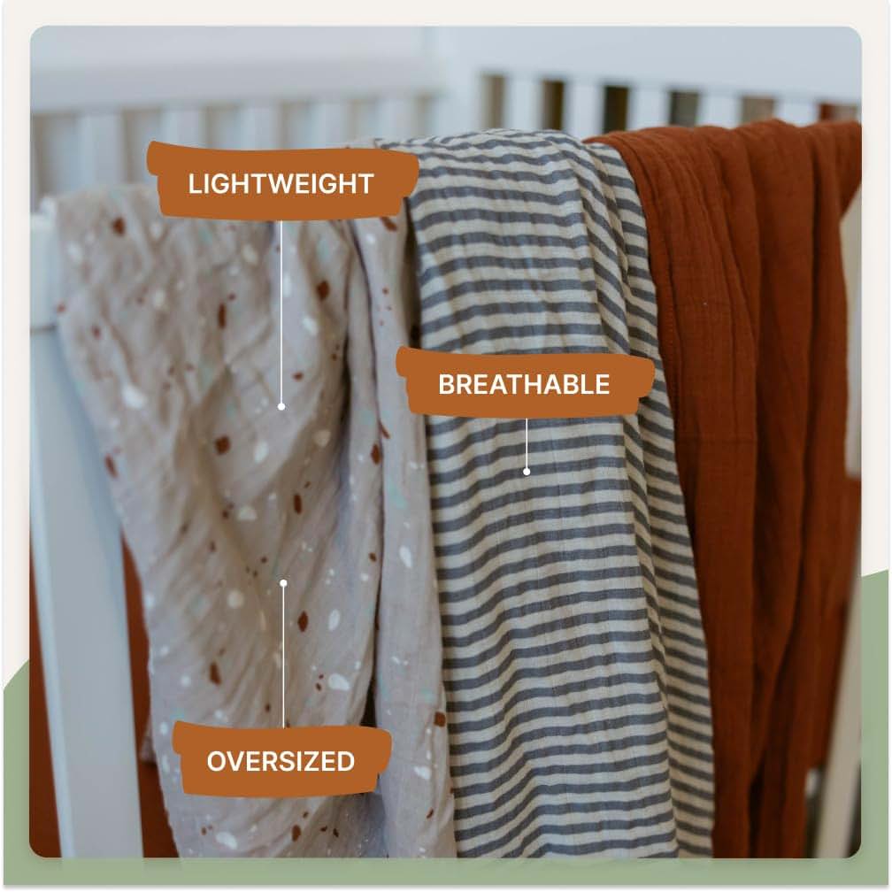 The Good Baby Soft Muslin Baby Swaddle Blankets, 3 Pack (photo 3)