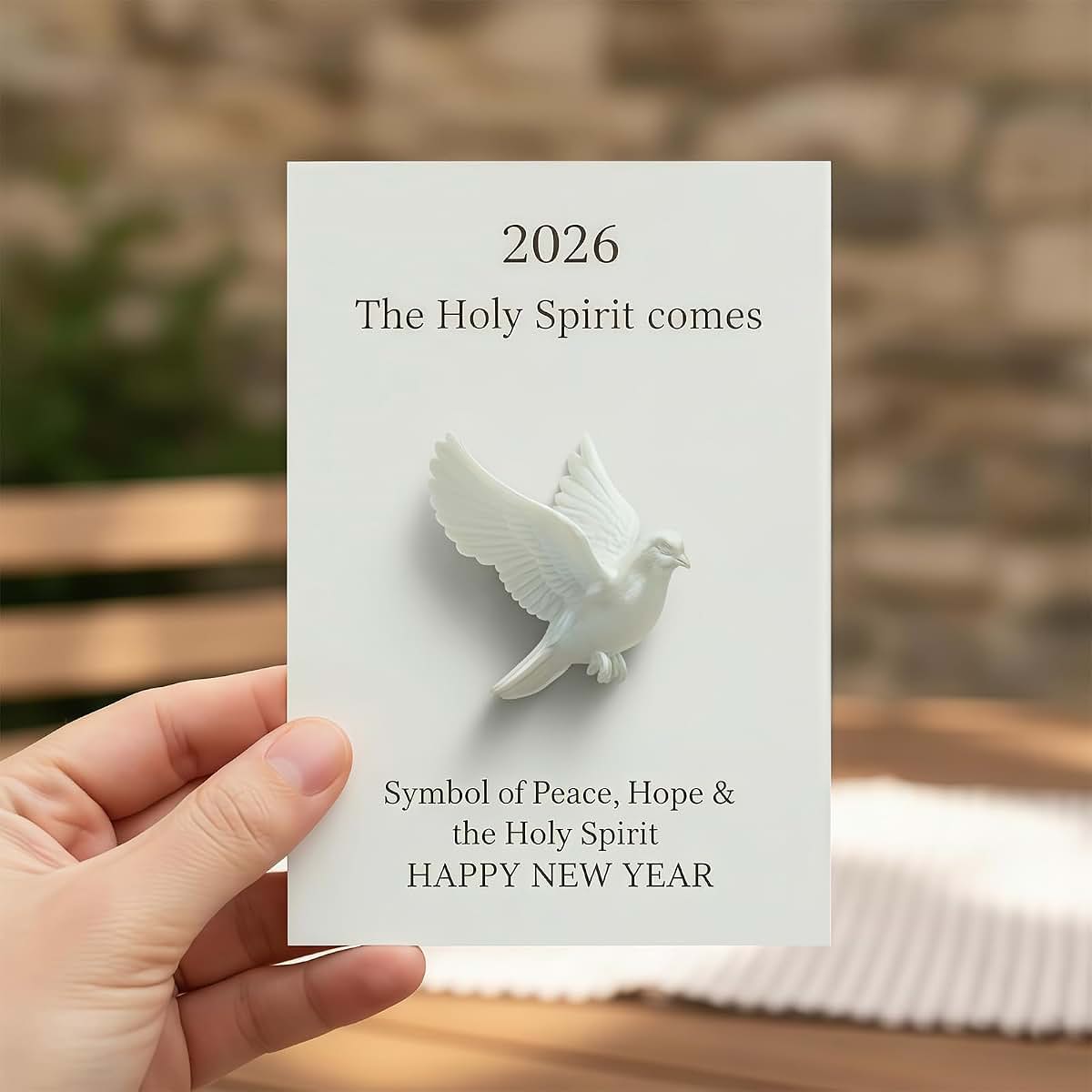 WOZUN Sacred Doves Figurine Embraces Card Set White Doves Sculpture