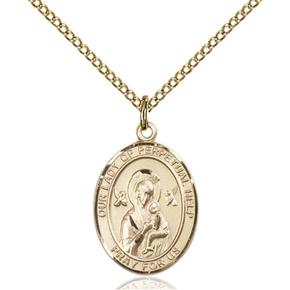 Bonyak Jewelry Saint Medal Collection Gold Filled Our Lady of Perpetual Help Pendant