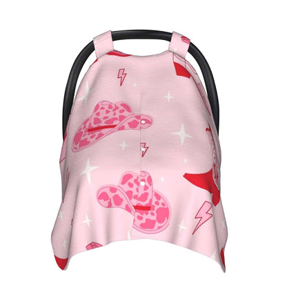 CAYKWVZ Retro Cowgirl Boots Hat Baby Car Seat Canopy Cover Multi Use Shower Gift, Nursing Cover for Mom Nursing Covers (photo 2)