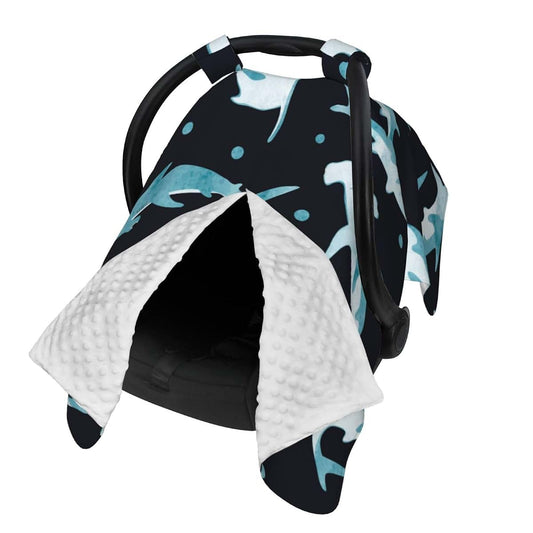 YonaJeik Hammerhead Sharks in Night Baby Car Seat Canopy Cover Multi Use Shower Gift, Nursing Cover for Mom Nursing