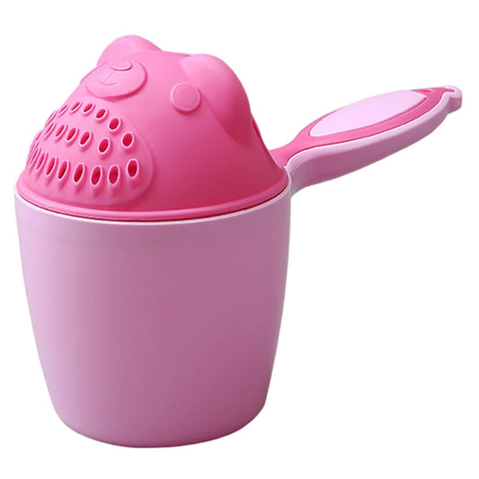 Jorzer Bath Rinser Cup for Babies with Cartoon Bear Design and Handle