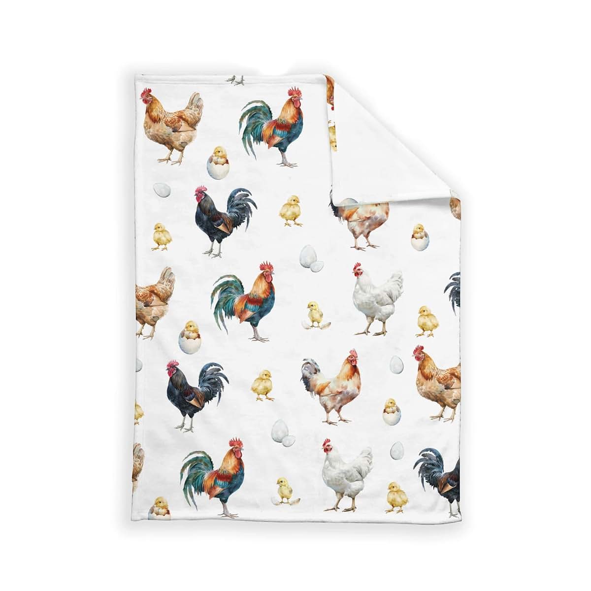 SqtmuHLuo Farm Rooster and Chicken Baby Blanket, Soft Flannel 30x40 Inch