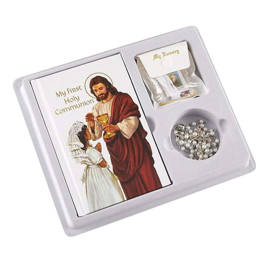 Catholic Gifts & More First Communion Boxed Set For Girls With Rosary
