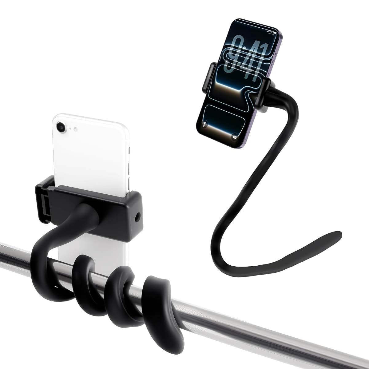 Empty Stroller Cell Phone Holder with Adjustable Grip for Buggies and Carts