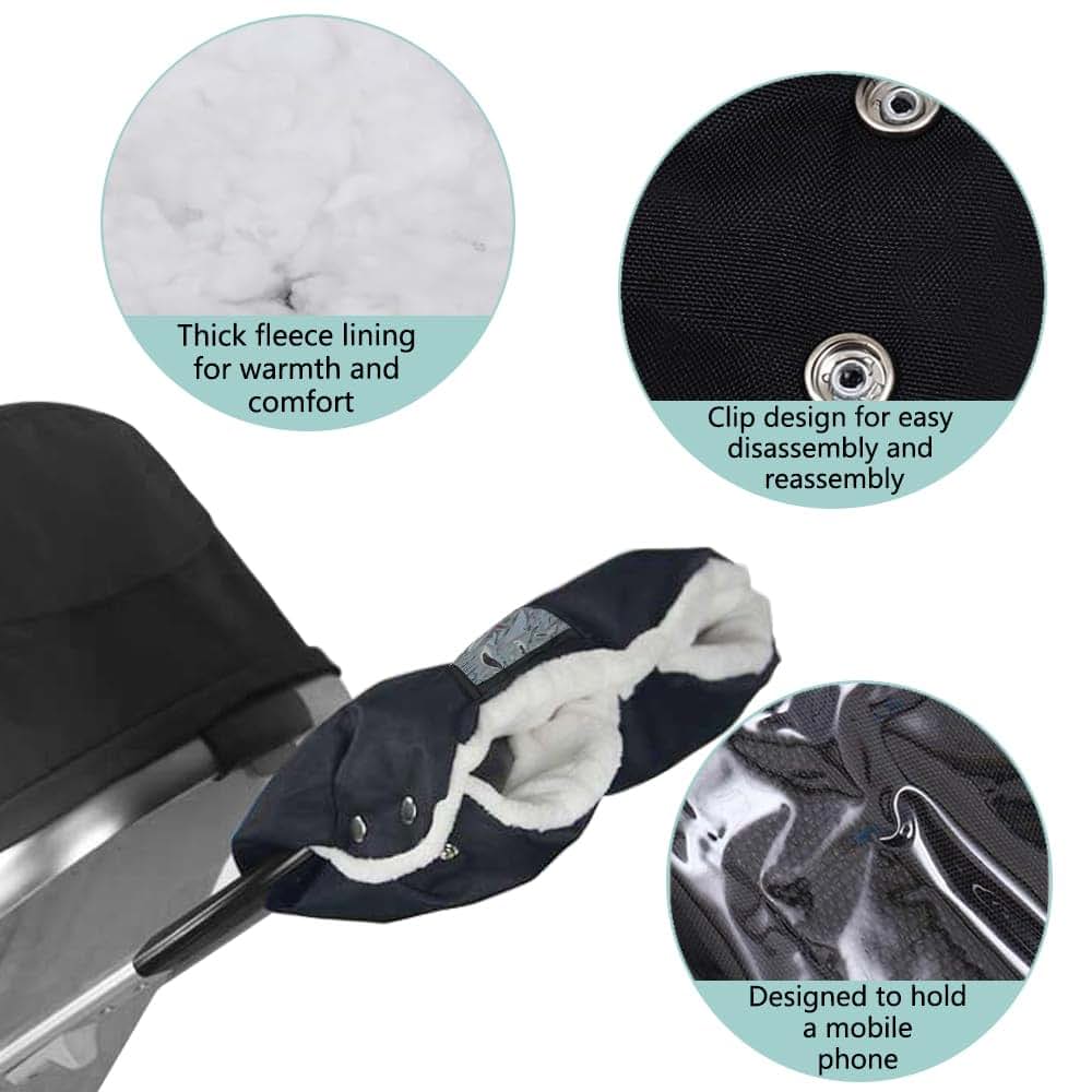 BabyOneStop 360° Warmth Locking Stroller Gloves Hand Muff