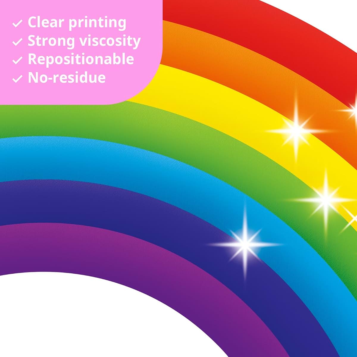 BASHOM DECOWALL Rainbow Wall Decals Stickers Clouds Stars Colorful Decor