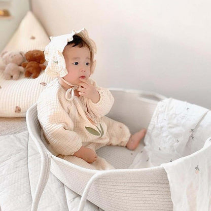 Nukinp Baby Changing Basket Bed Folding Travel Carrying Sleeping Basket, Cotton and Polyester Fiber, Beige, 70x40x25CM (photo 3)