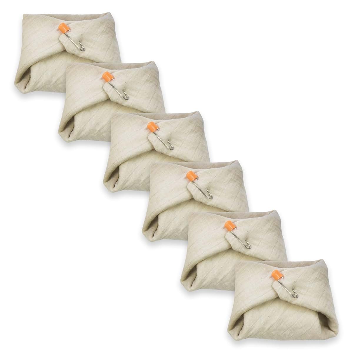 OsoCozy Organic Muslin Flat Cloth Diapers Newborn 6-Pack 100% Organic Cotton
