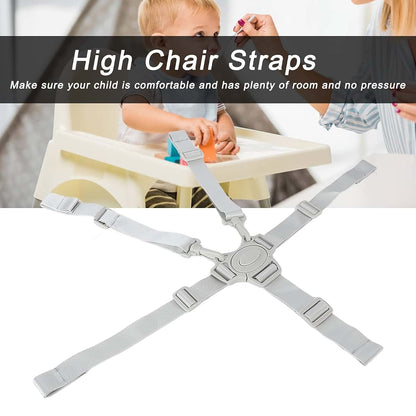 BabyOneStop 5-Point Baby Safety Strap Belt, Adjustable Universal Replacement Harness for High Chair & Stroller