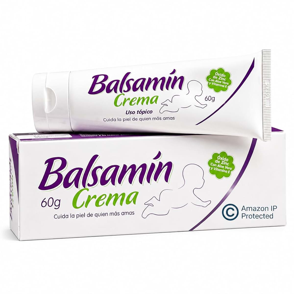 Balsamin Baby Diaper Rash Cream with Zinc Oxide, Daily Barrier Cream for Sensitive Skin, 60g