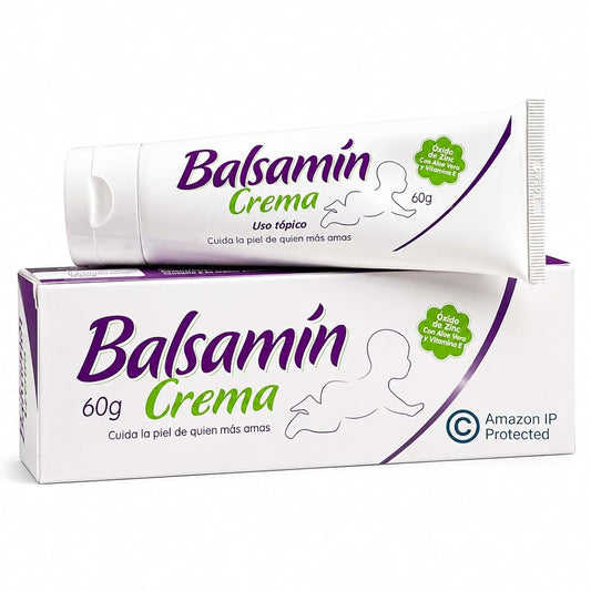 Balsamin Baby Diaper Rash Cream with Zinc Oxide, Daily Barrier Cream for Sensitive Skin, 60g