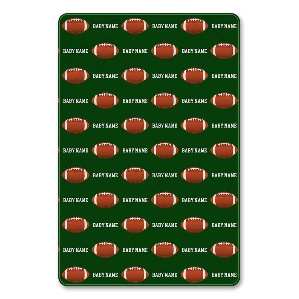 NICTIMEID Custom American Football Blanket for Boys Personalized with Baby Name - Sherpa Fleece Blanket Newborn Gift (photo 2)