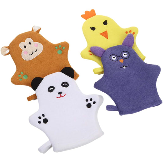 Joygoodta Cartoon Animal Baby Washcloths 4-Piece Set