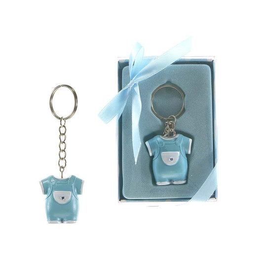 Lunaura Baby Clothes Keepsake With Crystal Key Chain Favors - Blue