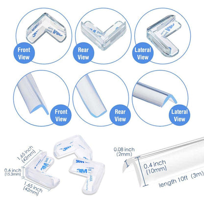 CHAMSON Edge Corner Protector Kit | Soft PVC Furniture Guard Strips for Tables and Walls