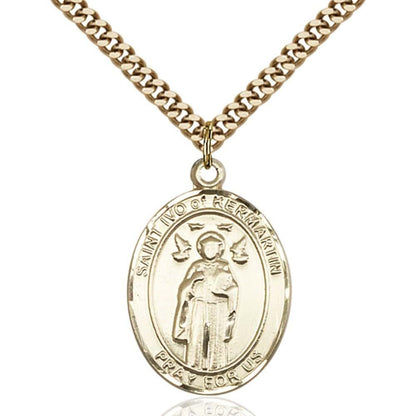 Bonyak St. Ivo Oval Medal Pendant in 14kt Yellow Gold-Filled