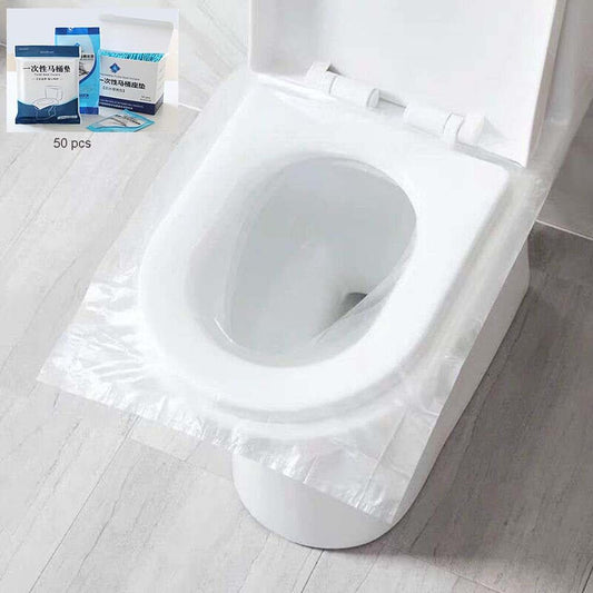 WGT 50 PCS Disposable Toilet Seat Covers, Portable Travel Toilet Mat for Pregnant Mom, Toddler Potty Training
