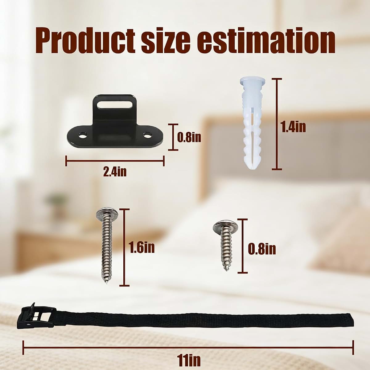 Anti-Tip Furniture Anchors 4-Pack Adjustable Straps 500-Lb Load Capacity