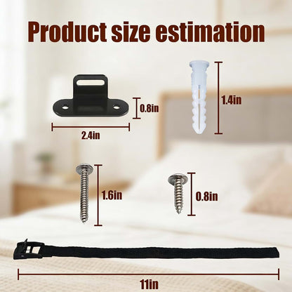 Anti-Tip Furniture Anchors 4-Pack Adjustable Straps 500-Lb Load Capacity