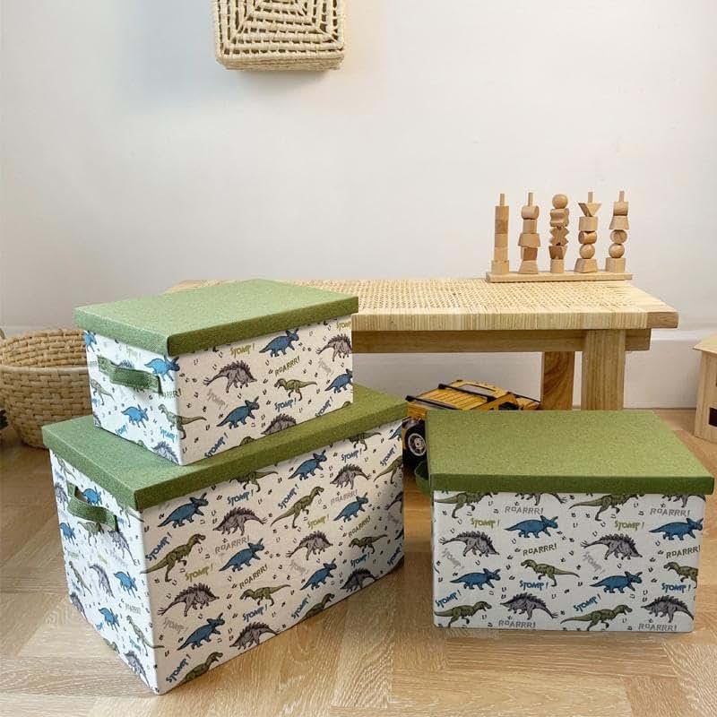 Dinosaur Print Foldable Cotton Kids Storage Basket