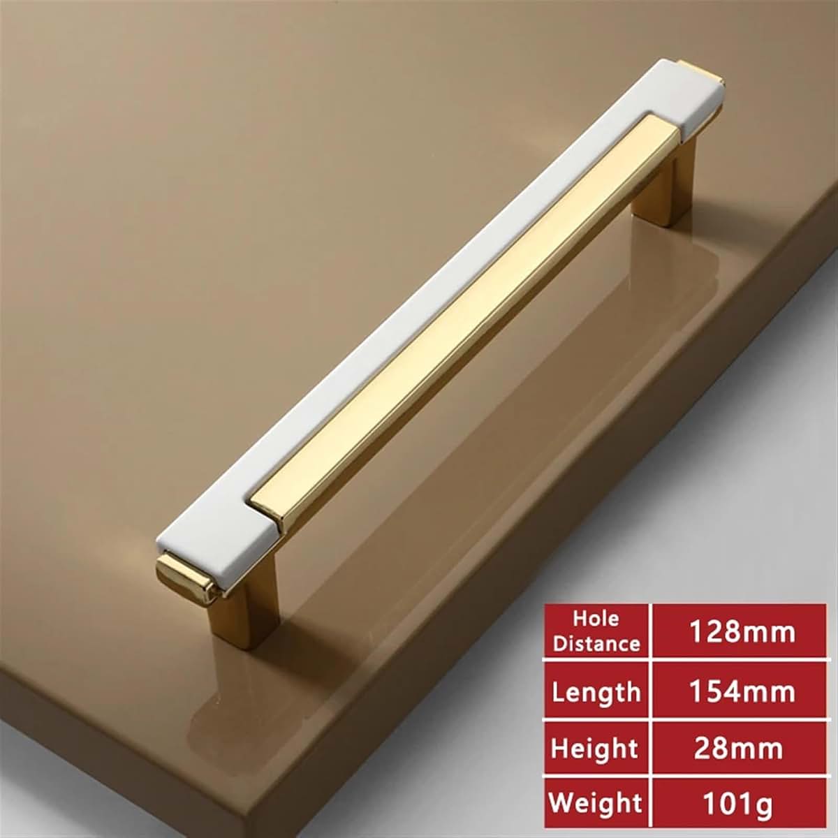 Cabinet Knobs and Drawer Pulls Zinc Alloy White Gold 128mm