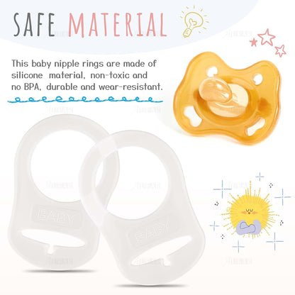 Auear Silicone Adapter Rings For Pacifier Clips, 10 Pack (photo 4)