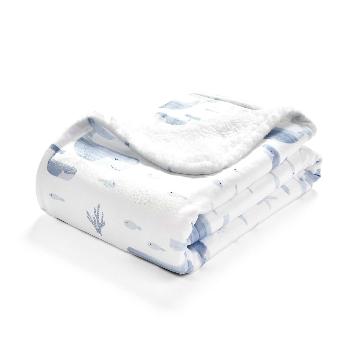 Lush Decor Baby Seaside Sherpa Blanket, Blue 30" x 40"
